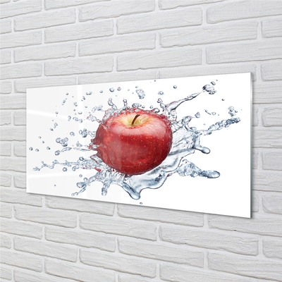 Obraz na skle Červené jablko vo vode