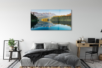 Sklenený obraz Nemecko Mountain forest lake