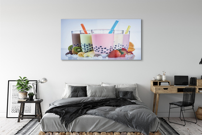 Obraz na skle Mliečne koktaily s ovocím