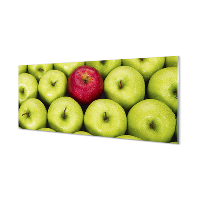 Obraz na skle Zelená a červená jablká