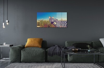 Sklenený obraz zebra kvety