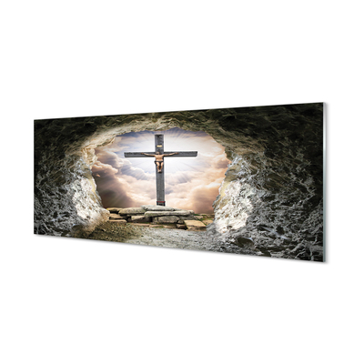 Sklenený obraz Cave ľahký cross Jesus