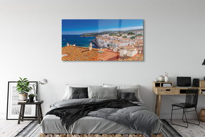 Sklenený obraz Španielsko Mesto hory mora