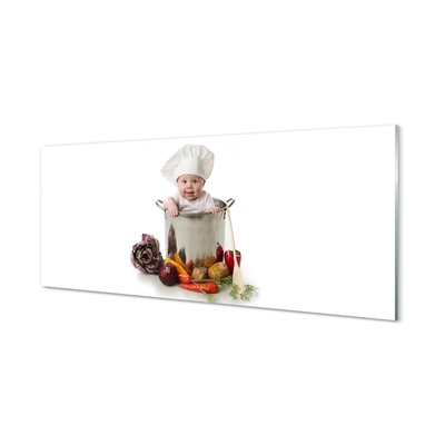 Obraz na skle Detské zeleniny v hrnci