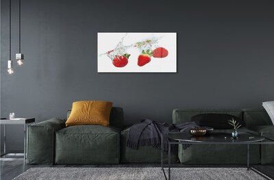 Obraz na skle Water Strawberry biele pozadie