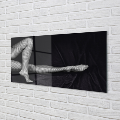 Obraz na skle Čierne a biele sieťované nohy