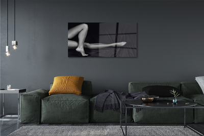 Obraz na skle Čierne a biele sieťované nohy