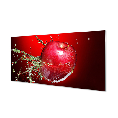 Obraz na skle jablko kvapky