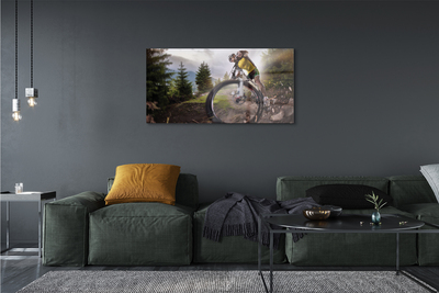 Obraz na skle Cloud na horskom bicykli