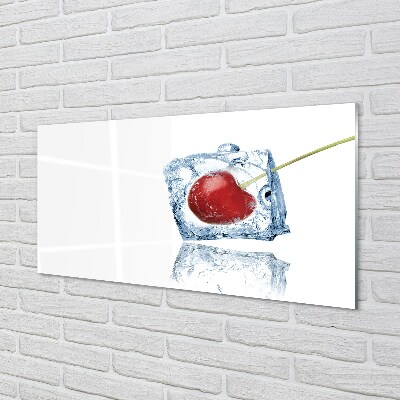 Obraz na skle Kocka ľadu cherry