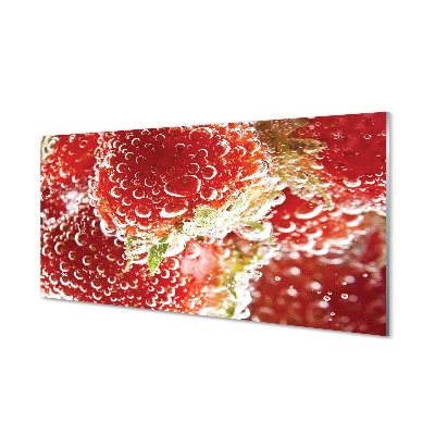 Obraz na skle mokré jahody