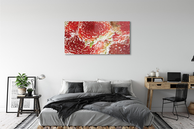 Obraz na skle mokré jahody