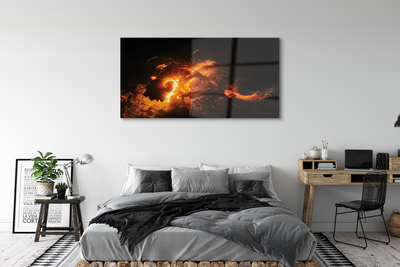 Sklenený obraz ohnivý drak