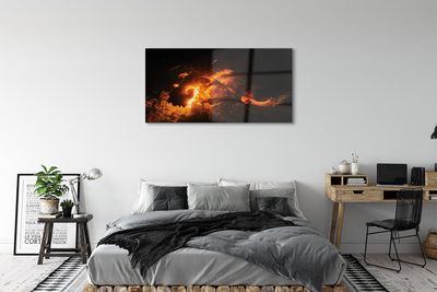 Sklenený obraz ohnivý drak
