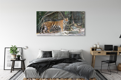 Sklenený obraz tiger džungle