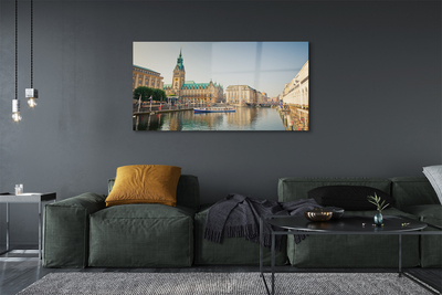 Sklenený obraz Nemecko Hamburg River katedrála