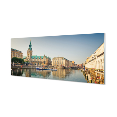 Sklenený obraz Nemecko Hamburg River katedrála