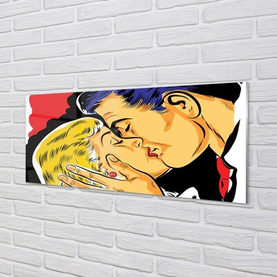 Obraz na skle ľudia pobozkať