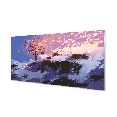 Obraz na skle Zimné strom top