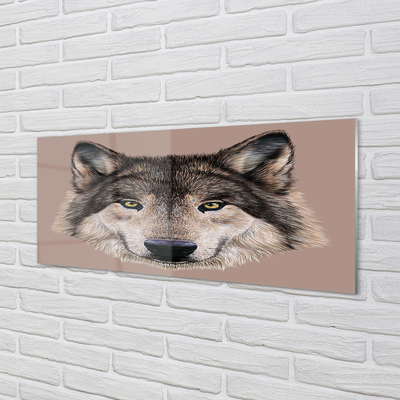 Sklenený obraz maľované vlk