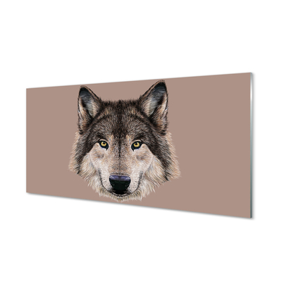 Sklenený obraz maľované vlk