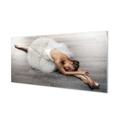 Sklenený obraz Žena biele balerína šaty