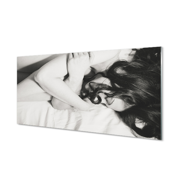 Obraz na skle spiace ženu