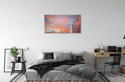 Sklenený obraz Rebrík slnko oblohu
