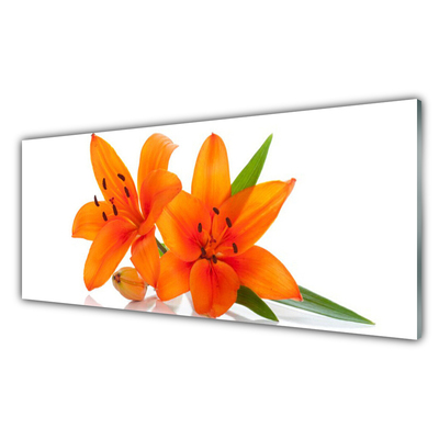 Obraz na skle Oranžové kvety