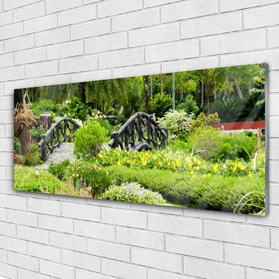 Obraz na skle Botanická záhrada most umenie