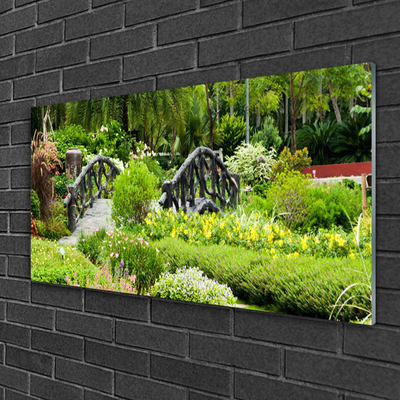 Obraz na skle Botanická záhrada most umenie