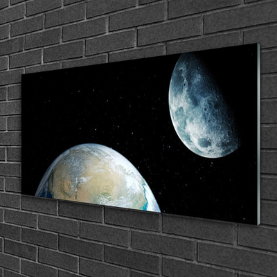 Obraz na skle Mesiac zeme vesmír
