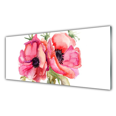 Obraz na skle Kvety akvarely