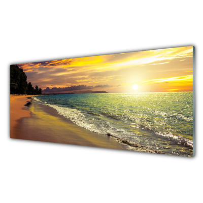 Obraz na skle Slnko pláž more krajina