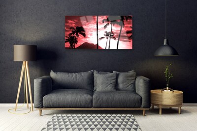 Obraz na skle Hora palmy stromy príroda