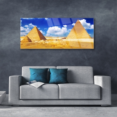 Obraz na skle Púšť piramida krajina