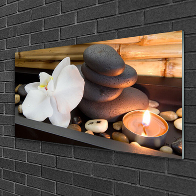 Obraz na skle Kamene sviečky umenie