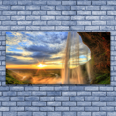 Obraz na skle Vodopád príroda