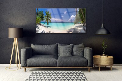 Obraz na skle More pláž palma krajina