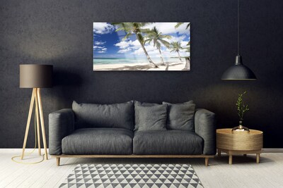 Obraz na skle More pláž palma krajina