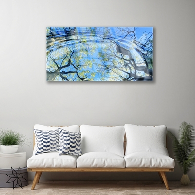 Obraz na skle Voda stromy umenie