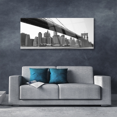 Obraz na skle Most mesto architektúra