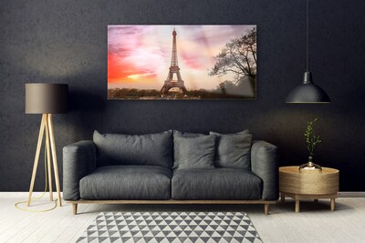 Obraz na skle Eiffelova veža architektúra