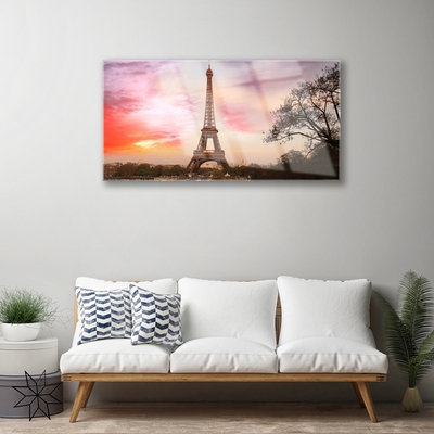 Obraz na skle Eiffelova veža architektúra