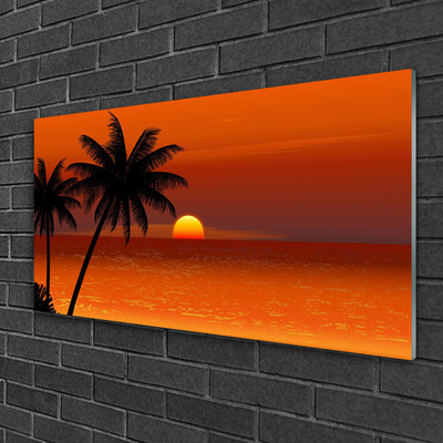 Obraz na skle Palma more slnko krajina