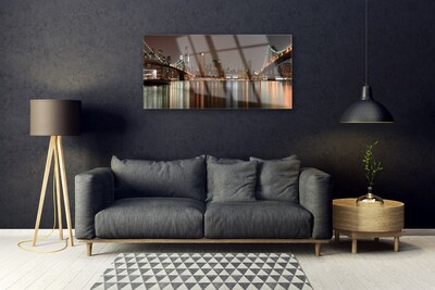 Obraz na skle Mesto mosty architektúra