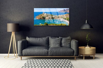 Obraz na skle Záliv hora pláž krajina