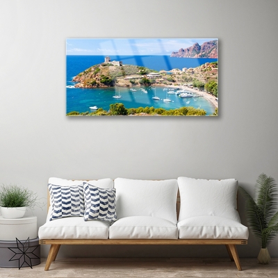 Obraz na skle Záliv hora pláž krajina