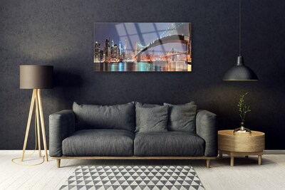 Obraz na skle Mesto most architektúra
