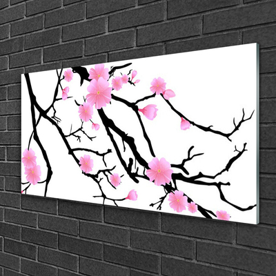 Obraz na skle Stonky kvety umenie